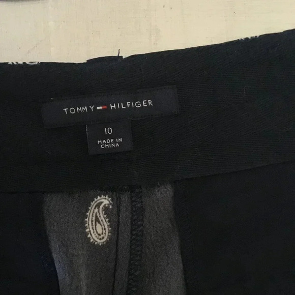 TOMMY HILFIGER blue bandana design  wide leg casual pant SZ 10 - Picture 12 of 14